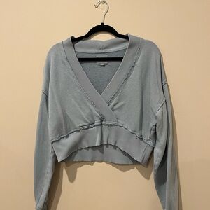 American Eagle Outfitters Light Blue Cropped Sweater